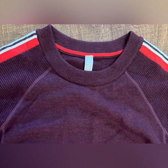 Athleta canyon colorblock merino wool blend women’s sweater XS extra small - Picture 4 of 8